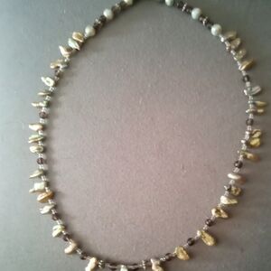 Cream and Brown Classic Pearl Necklace